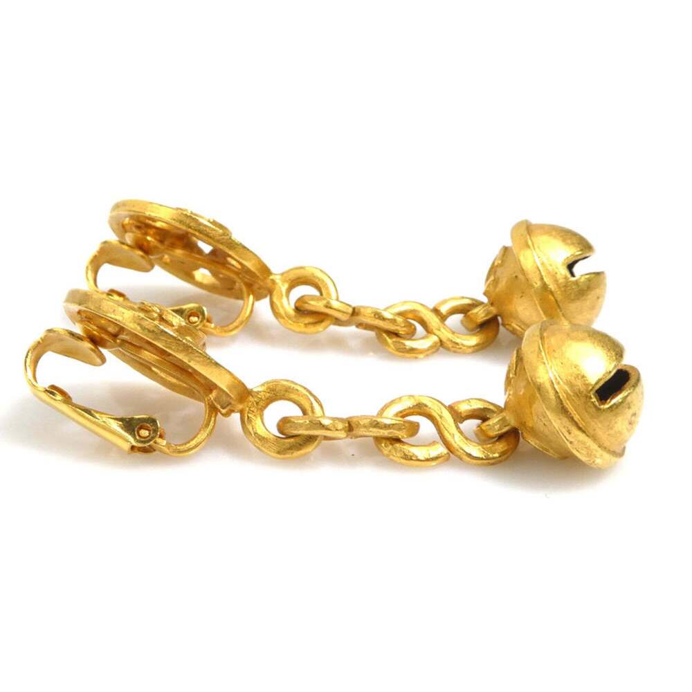 CHANEL Gold Logo Earrings - Picture 8 of 9